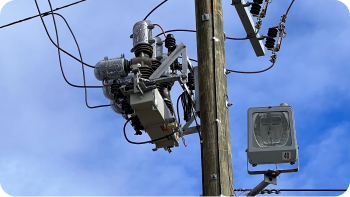 a smart device on a utility pole